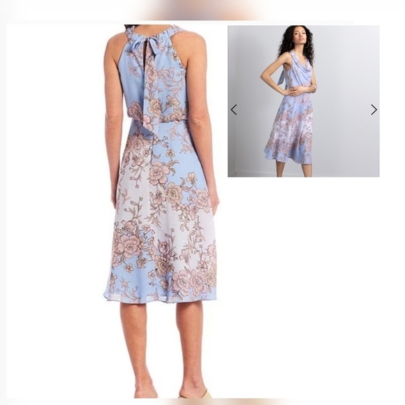 Vince Camuto Dresses & Skirts - NWT Vince Camuto Floral Sleeveless Dress Size 2 Back Tie Zipper Lined Pockets
